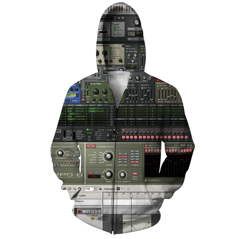 

Men/Women Hoody Sweatshirt Sound Activated DJ Music/Skull Rock Disco Party DJ Tops Zip Hoodies Unisex Hooded Jacket Size XS-5XL