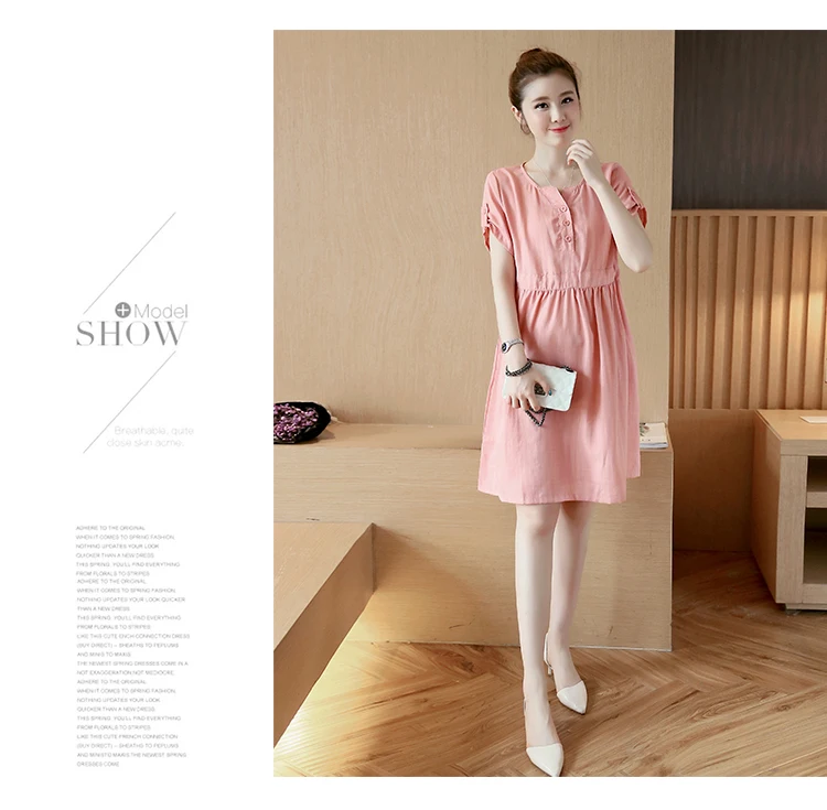 Новинка женское модное классическое платье розовая летняя одежда в горошек