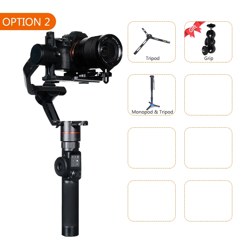 FeiyuTech Feiyu AK2000 3-осевой Камера карданный стабилизатор для sony Canon 5D Panasonic GH5 Nikon 2,8 кг грузоподъемность - Цвет: w grip