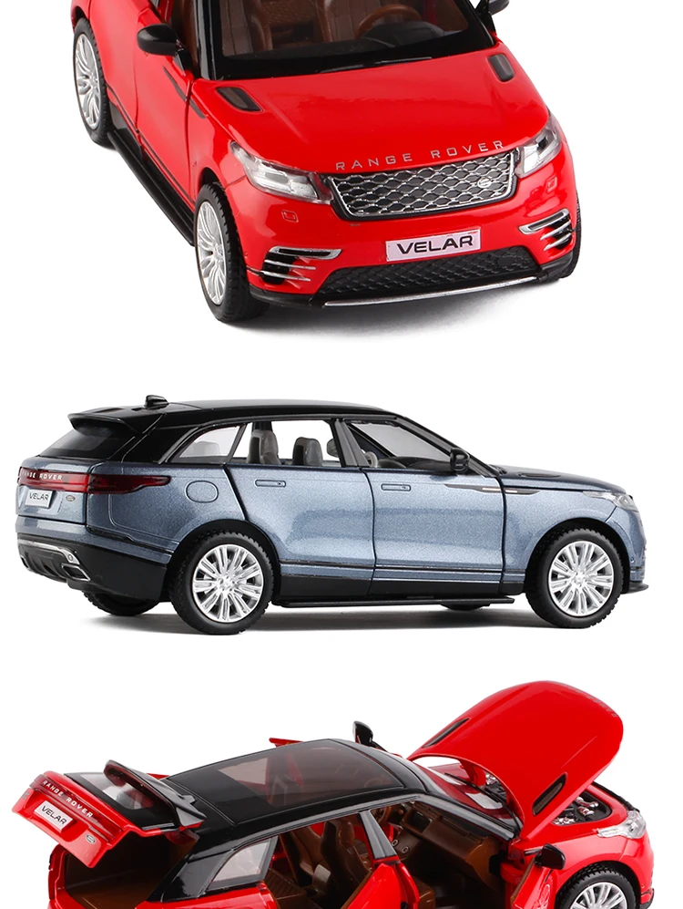Изысканный подарок 1:32 Velar внедорожная модель из сплава, имитация литого металла звук и светильник возврат 6 дверей модель внедорожника