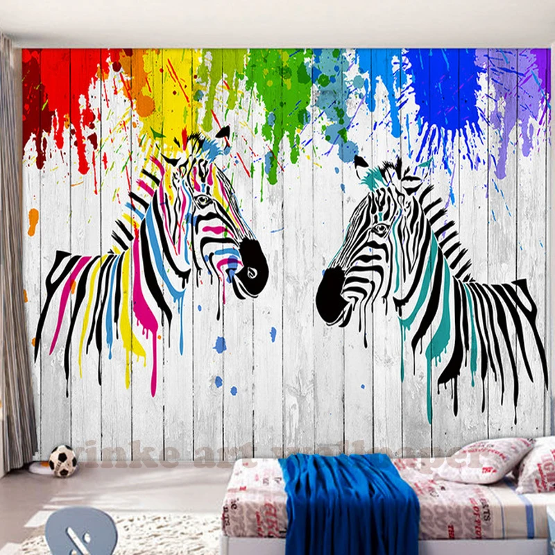 Современные простые водостойкие с зебрами пасторальные 3d деревянные