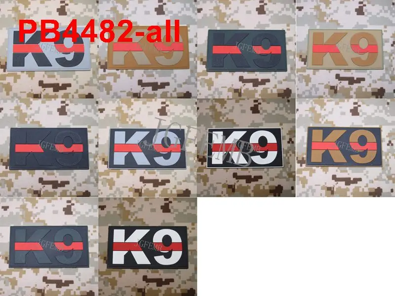 Тонкая синяя красная желтая зеленая линия K9 блок боевого духа в Военном Стиле 3D