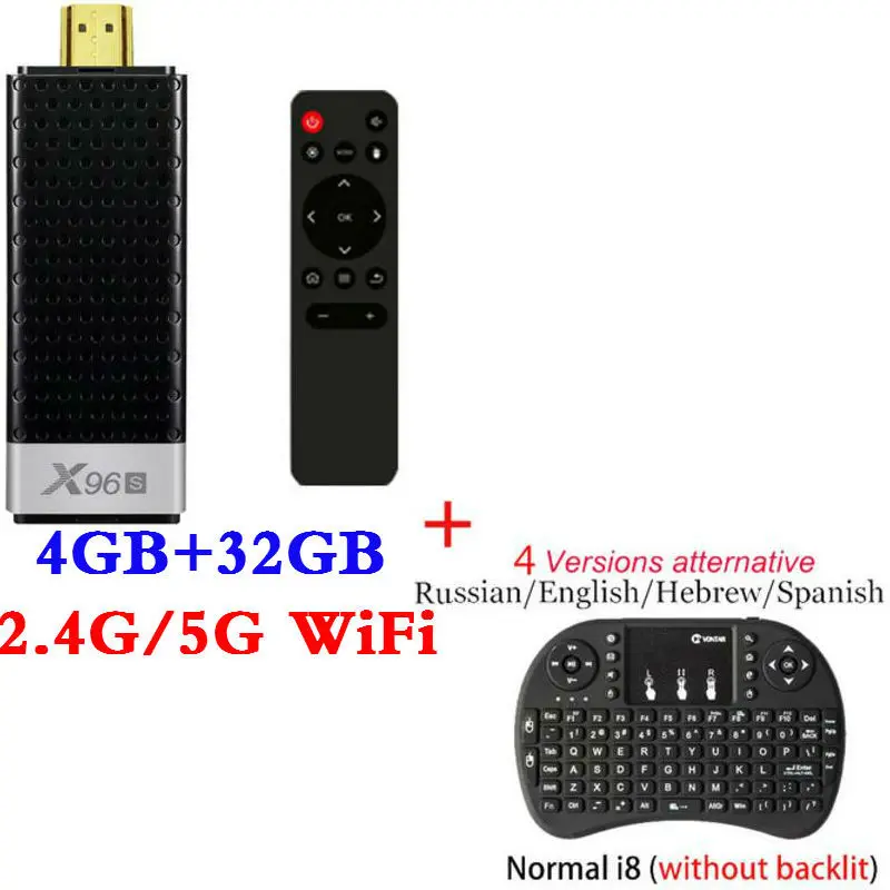 ТВ-карта Android 9,0 ТВ-приставка X96S Amlogic S905Y2 4 Гб ОЗУ 32 Гб 5G WiFi BT 4,2 ТВ-ключ X96 мини ПК Смарт 4K медиаплеер - Цвет: 4G32G Normal I8