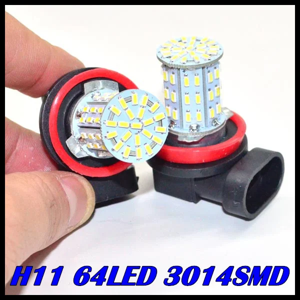

Горячая Распродажа, новинка, 2 x H11 светодиодные противотуманные фары 64smd 3014, Светодиодные Автомобильные дневные противотуманные фары, лампы ...