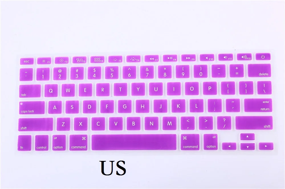 US purple ЕС США для Macbook Pro 13 15 клавиатура с ретиной крышкой A1502 A1398 английская буква Обложка для Macbook retina 13 15 клавиатура пленка кожа - Цвет: US purple