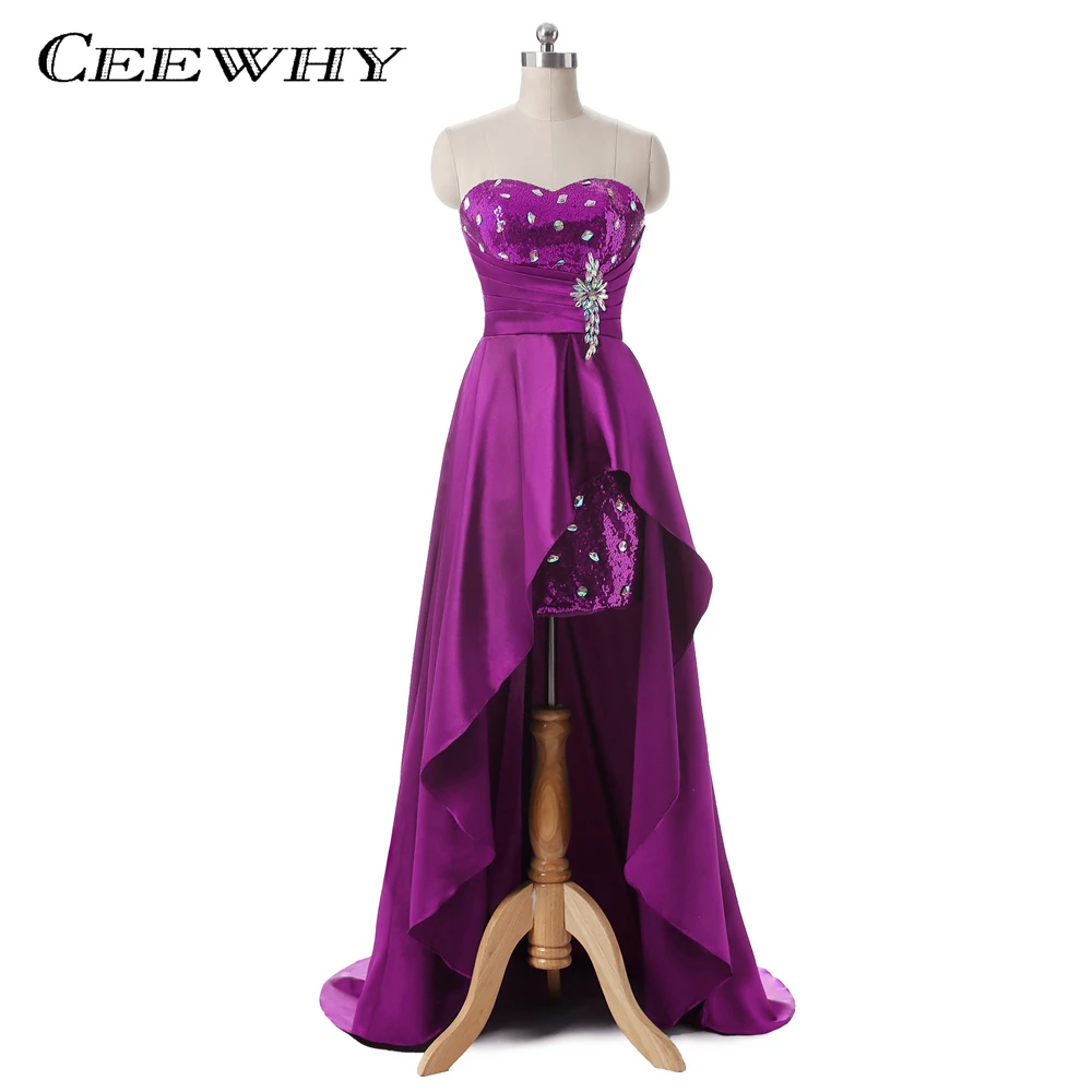 CEEWHY/Вечерние платья с блестками и кристаллами длинное вечернее платье коротким