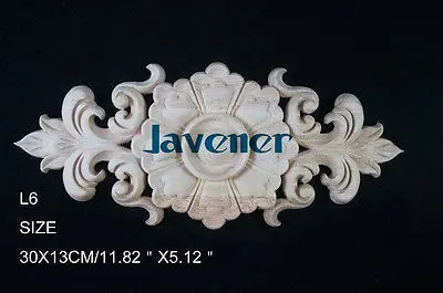 L6 30x13 см деревянный резной длинный Onlay аппликация Неокрашенная рамка дверь