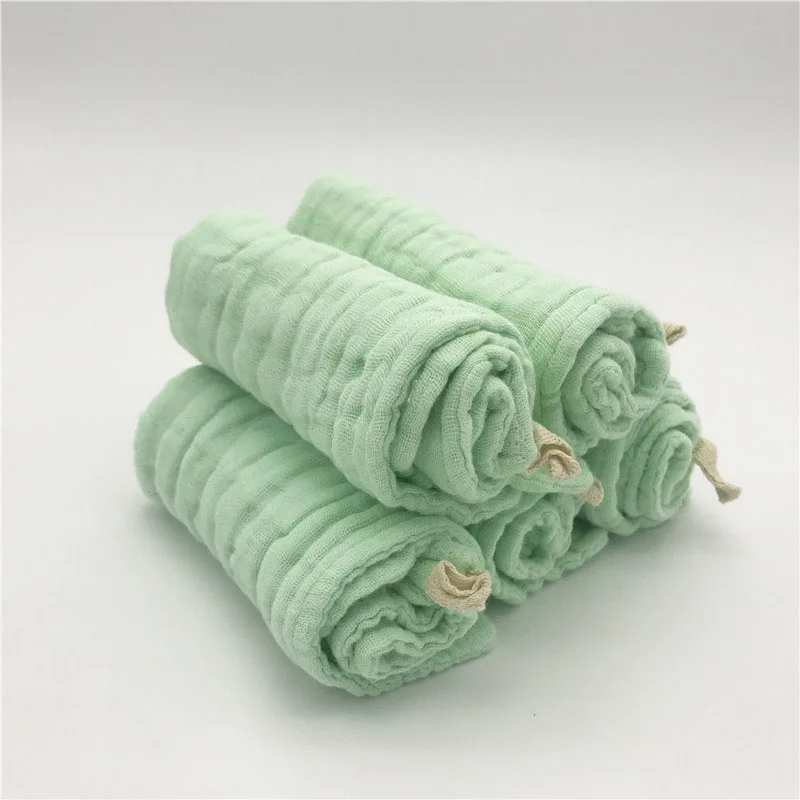 

5PCS/ Set Baby Muslin Washcloths Natural 100%Cotton Baby Wipes Soft Newborn Baby Face Towel Size 12x12 Inch Multicolors