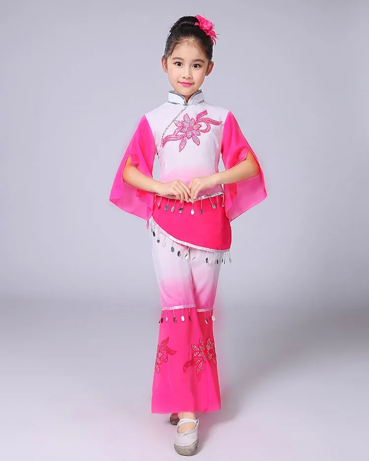 Детские Классические танцевальные костюмы Hanfu hmong в китайском стиле для девочек
