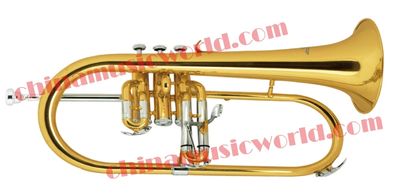 Китай музыкальный мир желтая латунная роторная флугелевая труба (CMWFH 1150)|flugelhorn