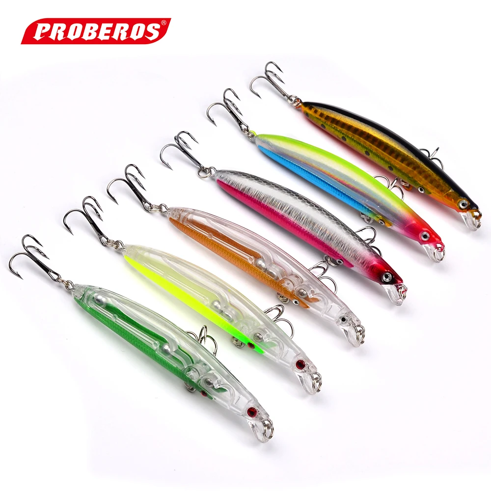 6 ШТ. Рыбалка Пластиковые Приманки Гольян Жесткий Бас 9.5 см-3.74 &quot/9.6 г-0.34 унц. с №