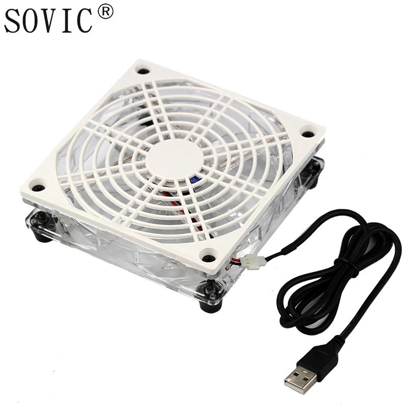 New USB 5V 120mm Led Cooling Fan Wifi Router Holder Cooler TV set-top Box Support heatsink for Computer/pc Pet radiator | Компьютеры и