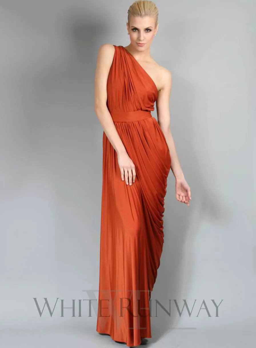 Платье-де-феста Оборками Одно Плечо Шифон Платья Невесты Фиолетовый лаванда Плюс