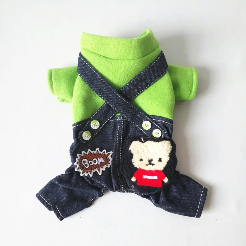 Small Dogs Clothes Jumpsuit Overalls Jeans Winter Costume For Pets Costumes Cats Coats Clothing honden kleding vetement | Дом и сад