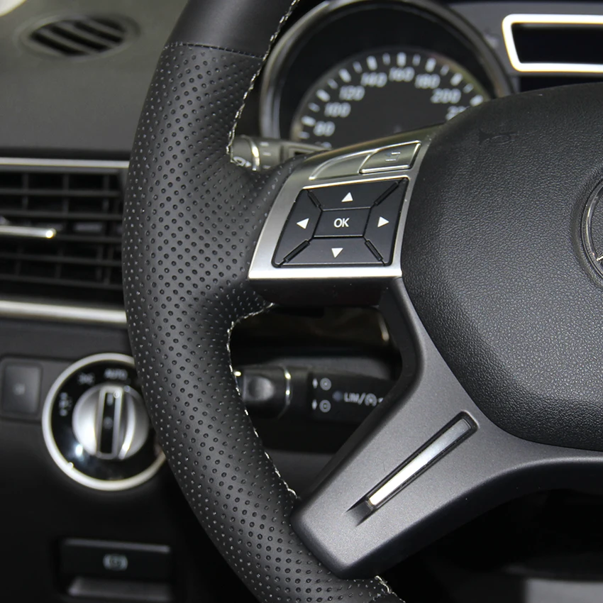 Черный синтетический кожаный чехол для Mercedes Benz GL350 ML350|car steering wheel cover|steering coverwheel cover