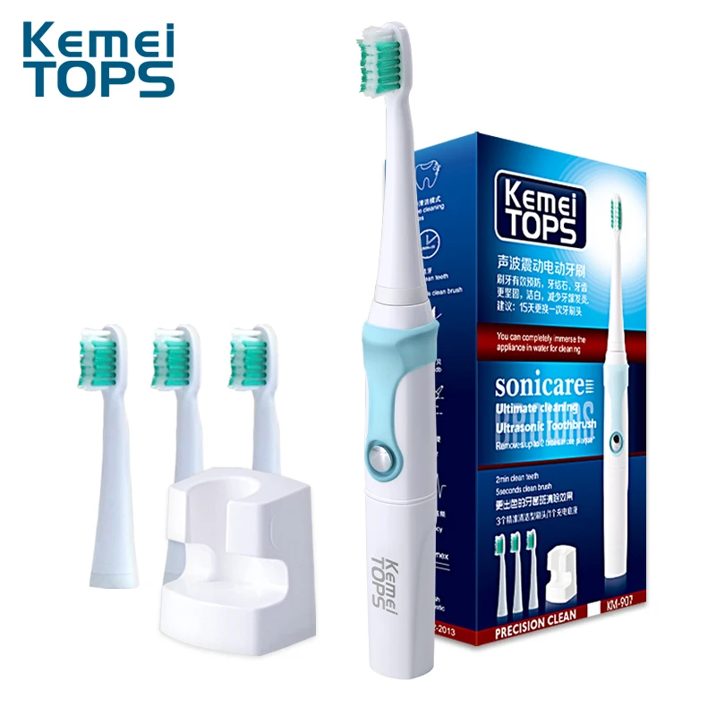 Kemei 360 Degrees Chargeable Electric Toothbrush Ultrasonic Whitening Teeth 30000/SEC Professional Protection Brush 907 | Бытовая