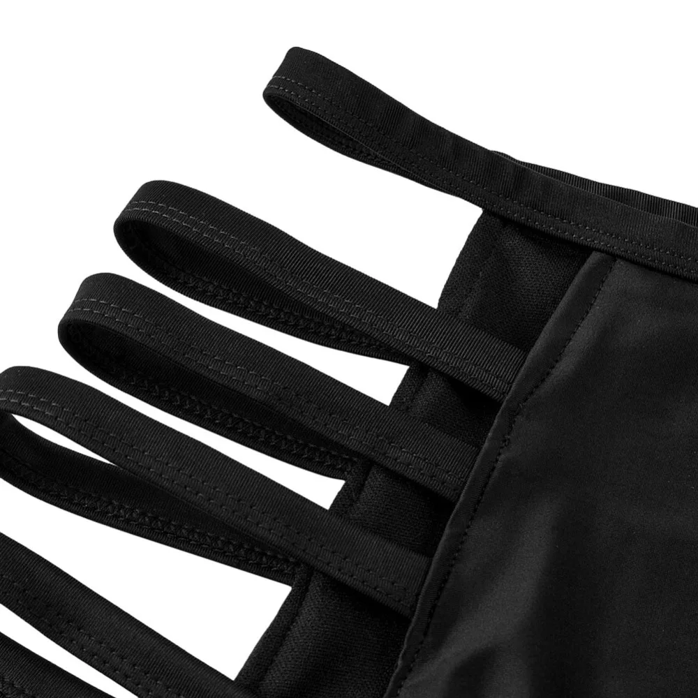 2017 Swimsuit Woman Swim Bikini Set Swimming Suit Bandeau Tankini Top Swimwear Padded Beach Bathing High Waist Shorts Black |