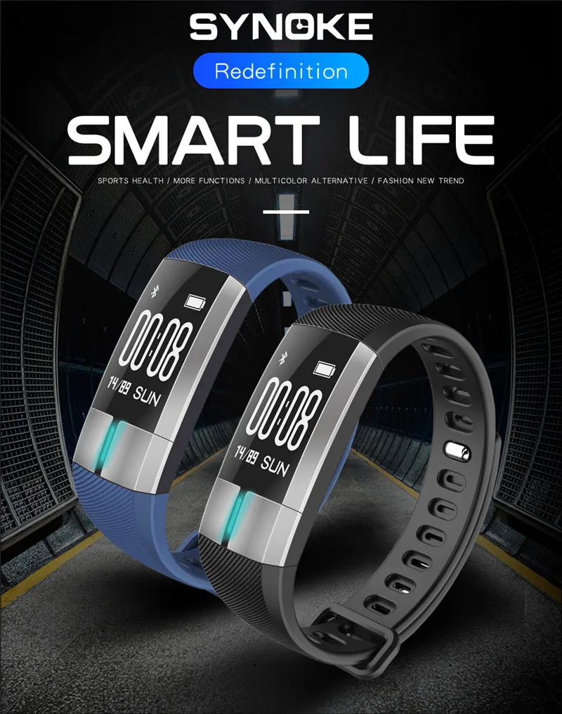 SYNOKE новые мужские женские наручные часы Bluetooth умные спортивные часы с контролем сердечного ритма спортивный режим Водонепроницаемый Фитнес