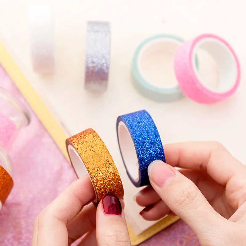 6 шт./упак. милые Цветной Золотой чесночный порошок лента Скрапбукинг DIY