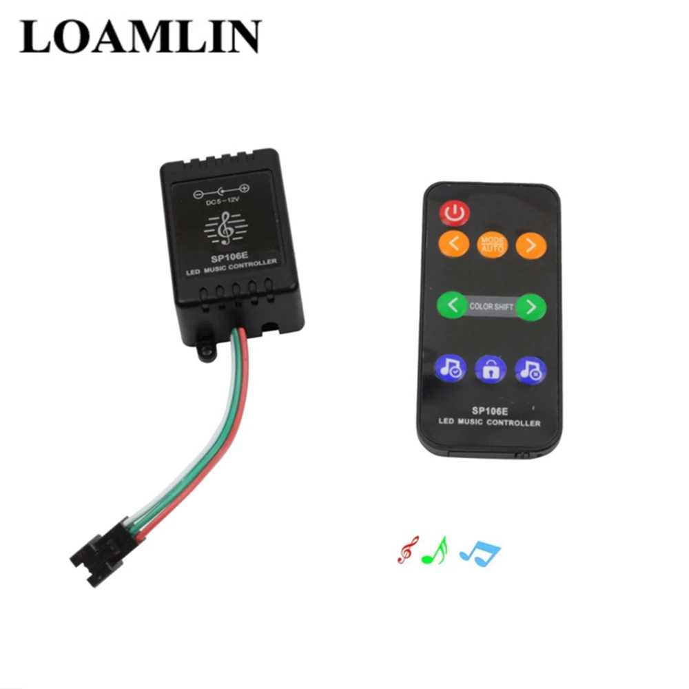 SP106E LED Music Controller DC5-12V 9Keys Remote Control For WS2811 WS2812B SK6812 6803 Strip | Освещение