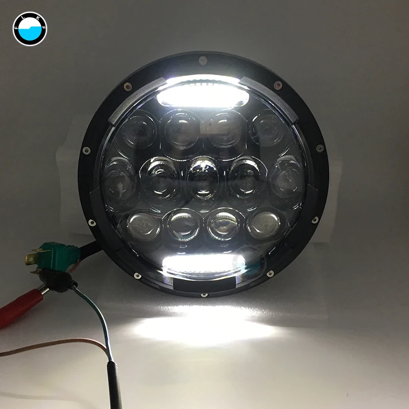

2PCS 75W 7inch Round Halo LED Headlight lamp with DRL Hi/lo Beam for Jeep Wrangler Jk TJ Motorcycle 7inch LED Headlight.