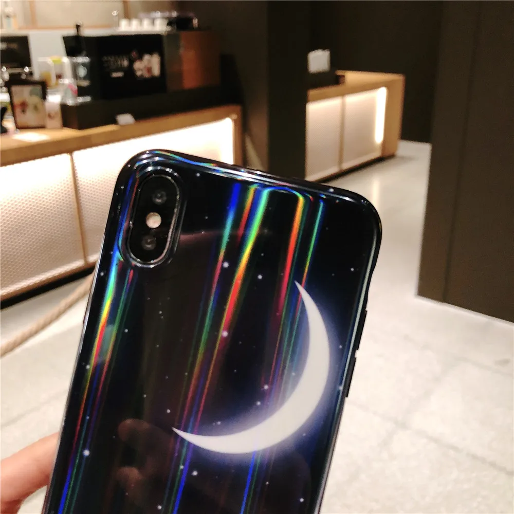 Cases for Iphone X XS MAX XR Case Luxury Aurora Moon Star Phone Covers 7 6s 6 8 Plus Soft Glossy Capa Coque |