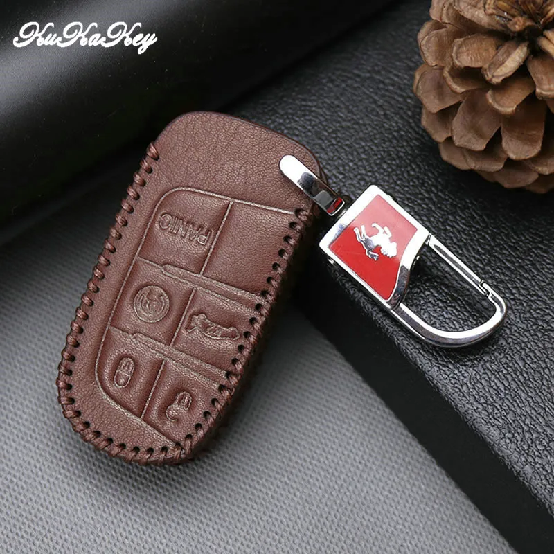 Кожаный дистанционный смарт чехол для ключей Fob Dodge Journey charger Jeep Renegade Grand Chrysler 1 шт.
