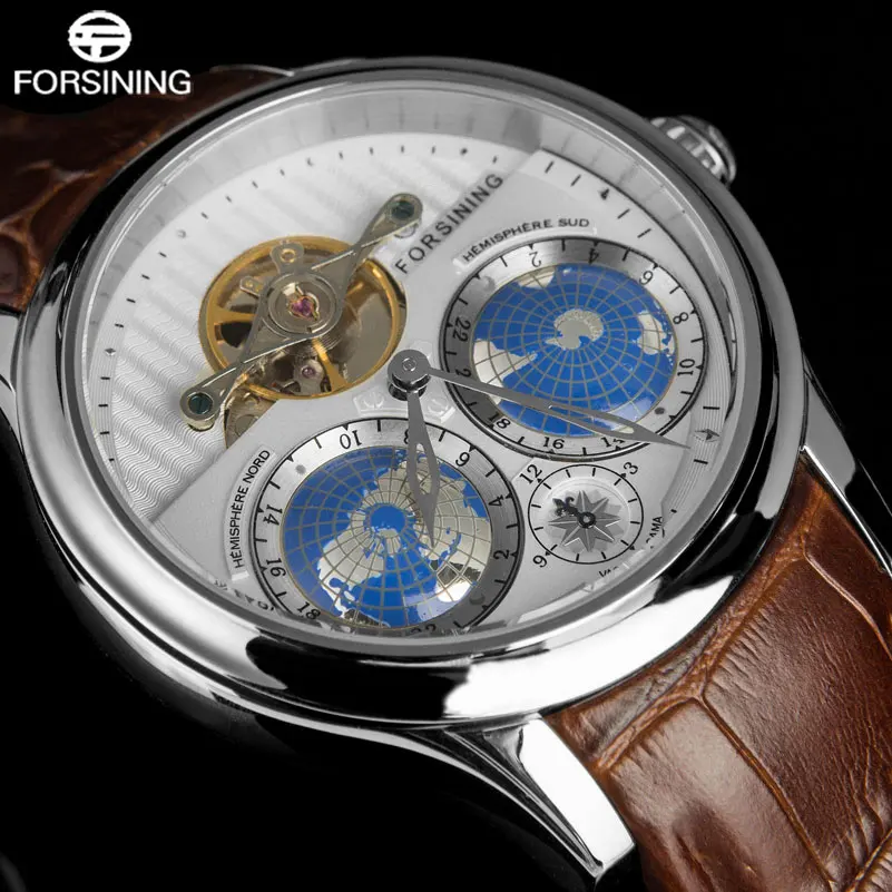 FORSININ фирменные Роскошные автоматические часы мужские механические с турбийоном