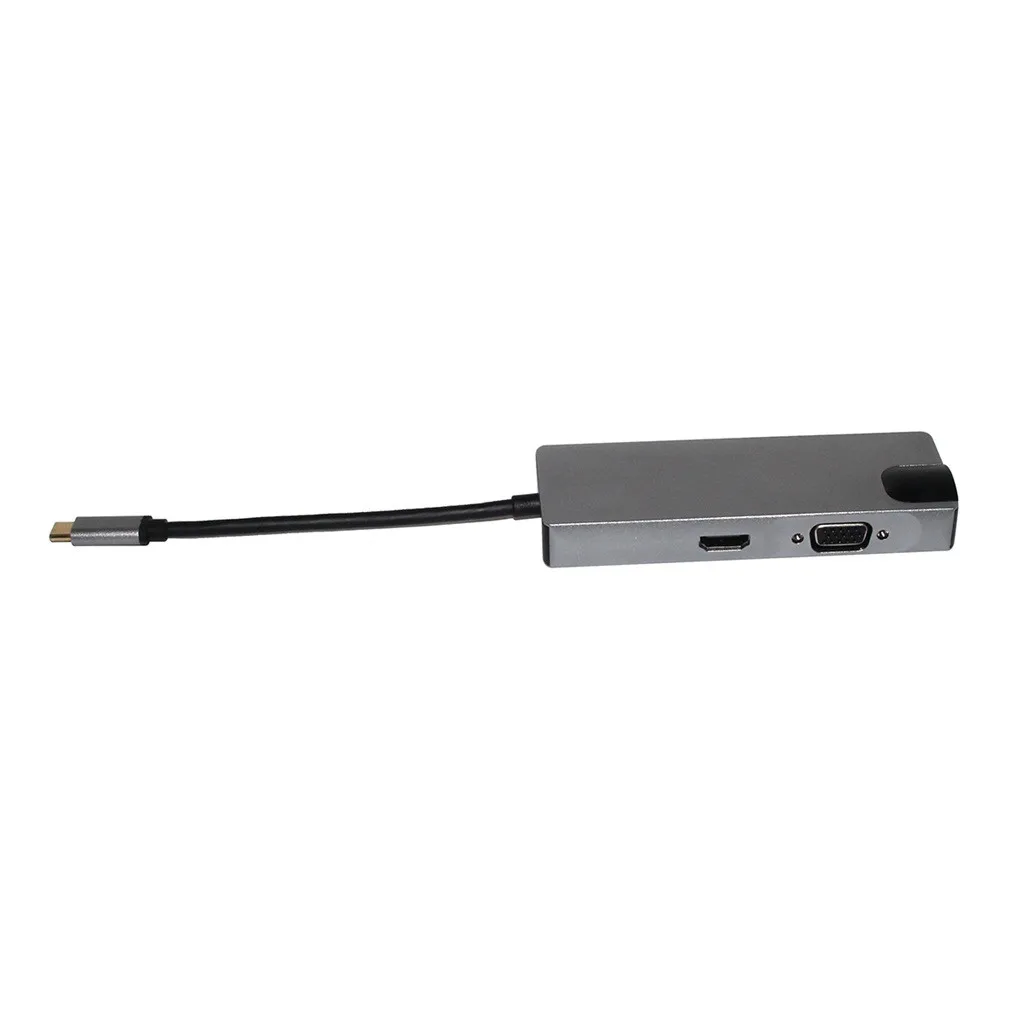 Адаптер Type C 8 в 1 с разъемом HDMI 4K RJ45 2 USB3.0 расширенная док станция PD для зарядки OTG