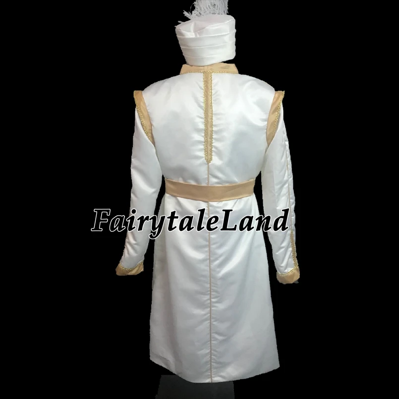 Prince Aladdin Costume Hot Movie Cosplay Aladdin and the Magic Lamp Outfit White Suit Coat