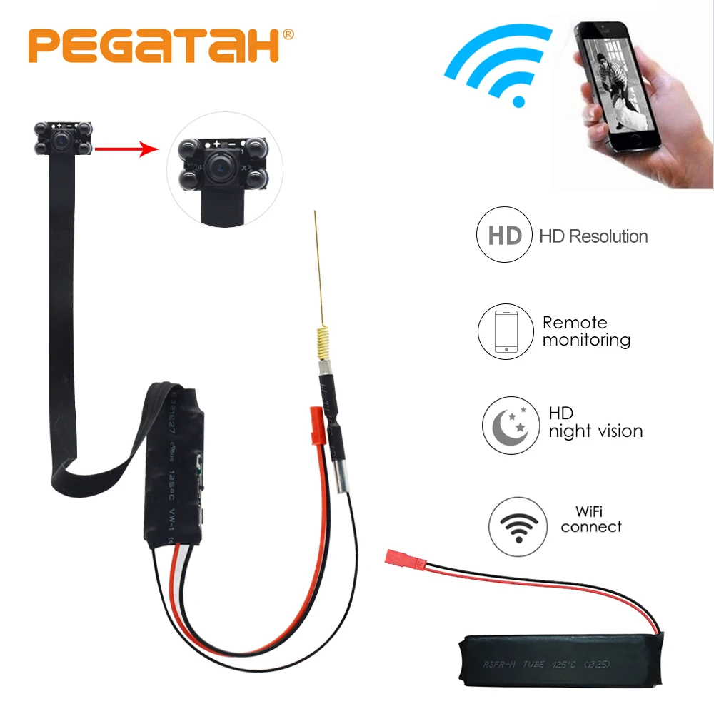 HD1080P мини Wifi камера Wi Fi P2P TF слот видео запись Обнаружение движения Дистанционное