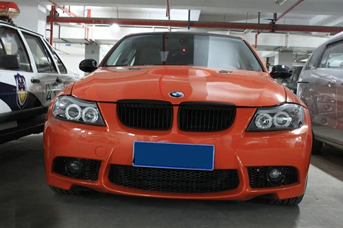 Для BMW E90 05' 08' матовая Черная передняя решетка ABS с крышкой|Обвесы| |