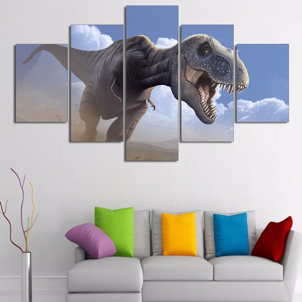 Без рамы большой динозавр 5 шт. современных животных настенные Краски ing Книги по