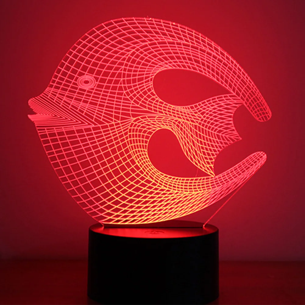 Новая Коралловая рыбсветодиодный светодиодная 3D ночник трехмерная детская