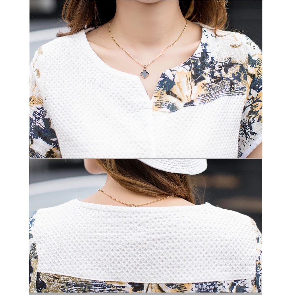 Женщины Лето Майка Печатных Топы Негабаритных футболка Случайные Футболка femme