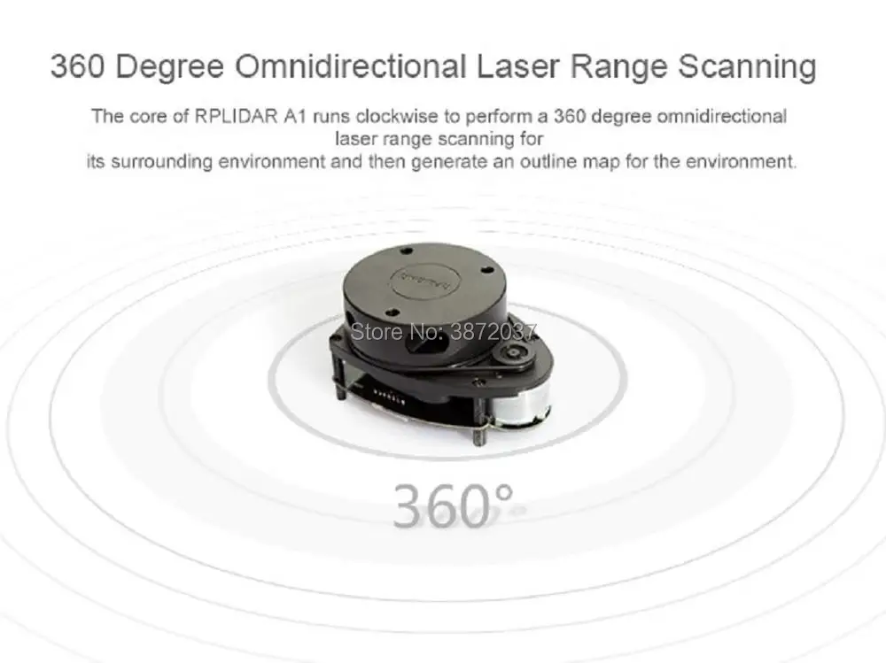 RPLiDAR A1 360 градусов Лазерный Радар сканер Lidar датчик Расстояние обнаружения модуль 6 метров для робота избегания препятствий