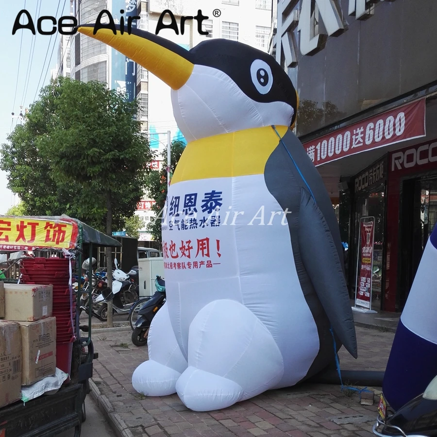 

hot sale custom logo giant advertising promotional props inflatable penguin for sale with free fan made in China