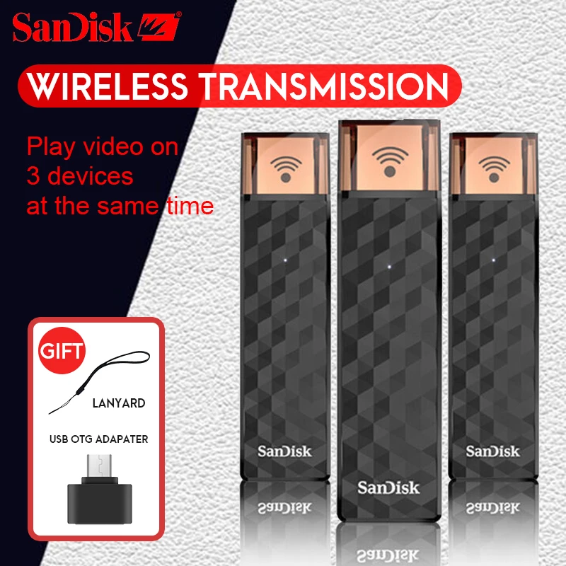 SanDisk Connect Беспроводной накопитель USB флешка SDWS4 Wi Fi + 2 0 16 ГБ 32 64 128 200 256 для флешки|pen