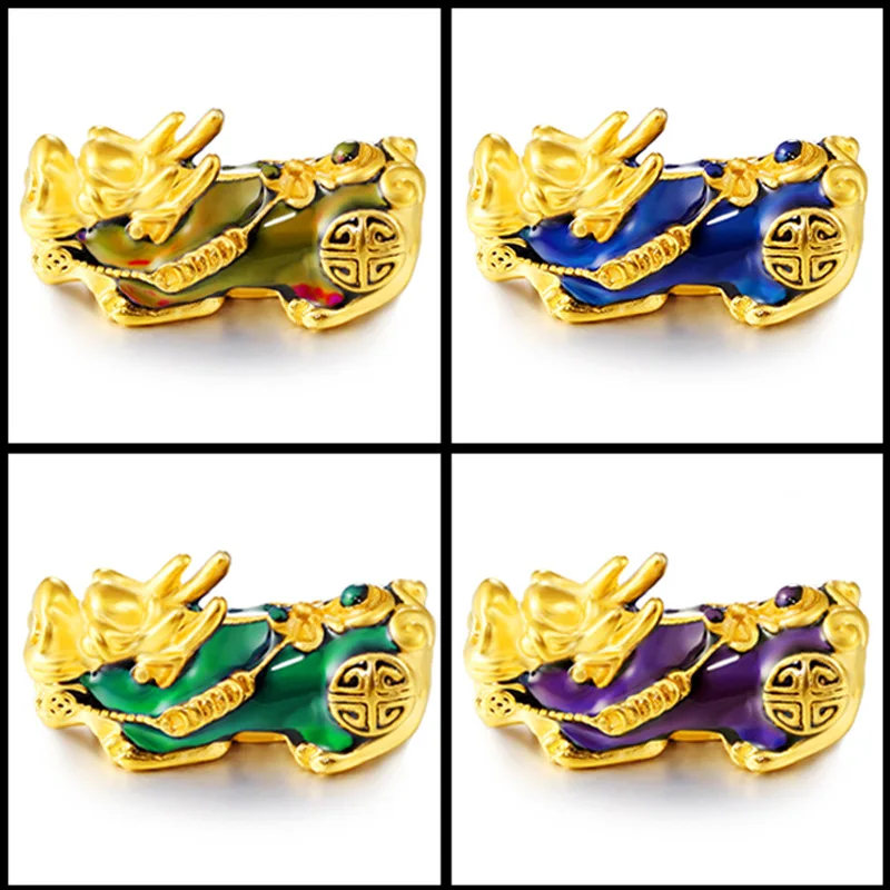 

2018 New Fashion Solid Alluvial Gold Brave Troops DIY Accessories Thermoresponsive Color-changing Luck Blessing Accessories