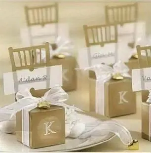 Free shipping 200 pcs/lot gold silver chair paper wedding favor boxes meiguixinyu40 | Дом и сад