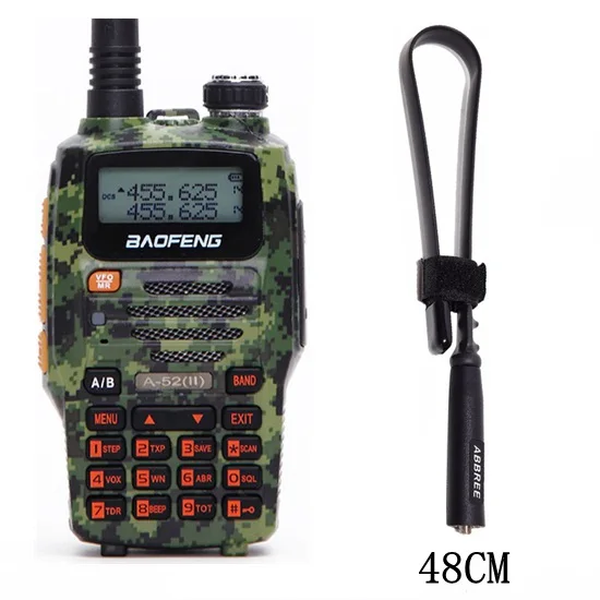 camo 48cm antenna Baofeng A-52 8 Вт мощная рация cb двухстороннее радио 10 км дальний трансивер 8 Вт портативное обновление A52 UV-5R - Цвет: camo 48cm antenna