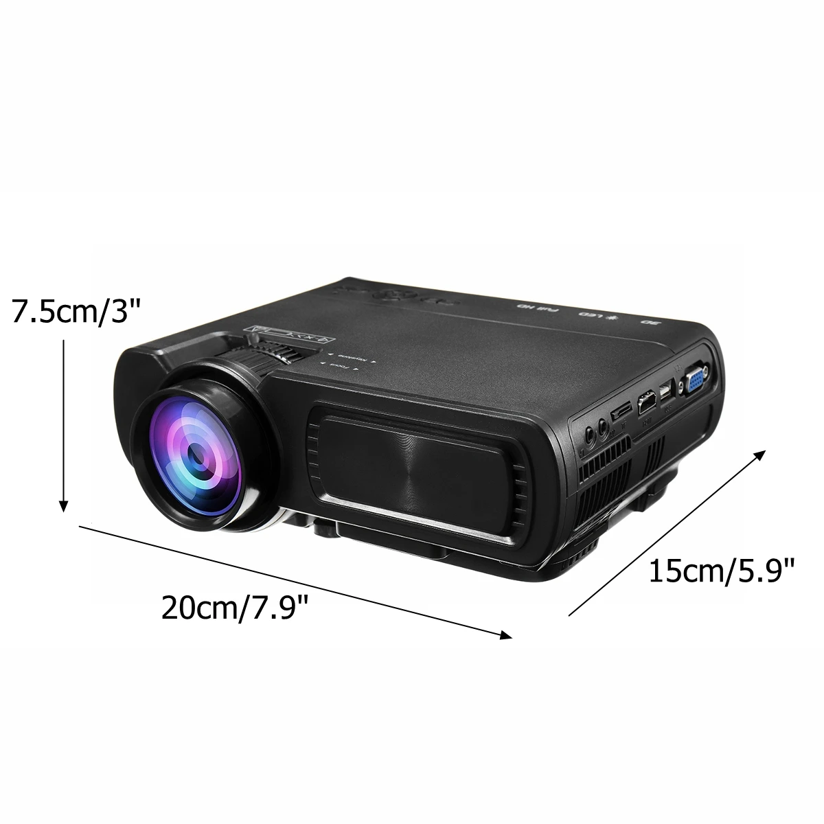 Мини-проектор T5 lcd 7000 люмен 1080P Full HD Wifi bluetooth домашний кинотеатр Android 6,0 аудио динамик домашний кинотеатр
