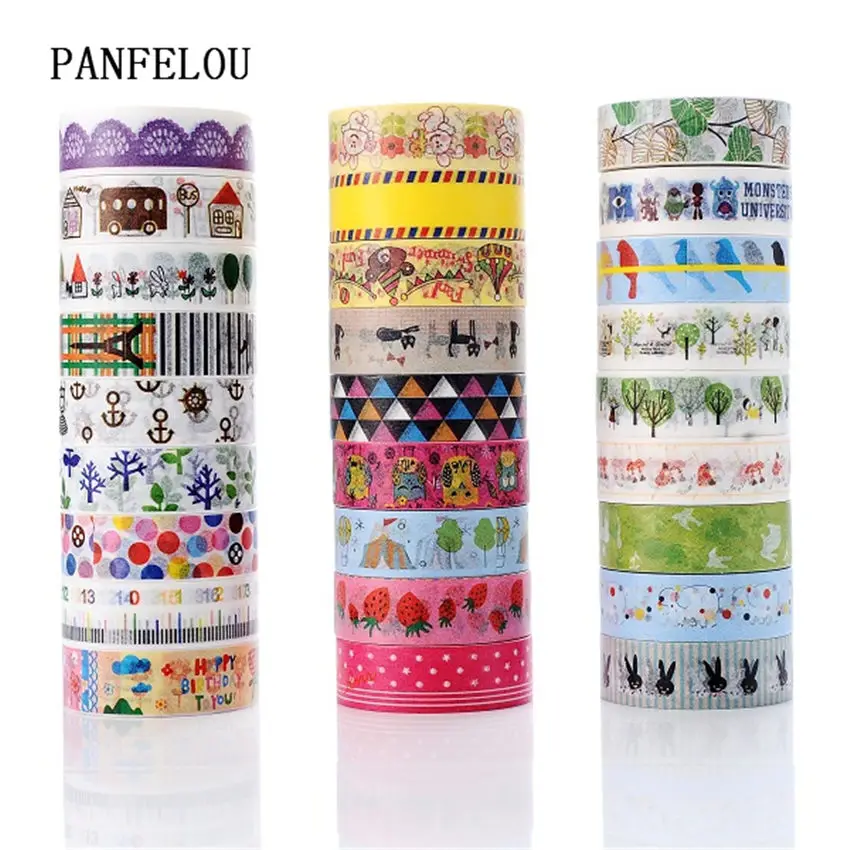 PANFELOU 1,5 см x 10 м следы кошка деления наклейки границы маскировки клейкая бумага васи ленты DIY Скрапбукинг руки счета