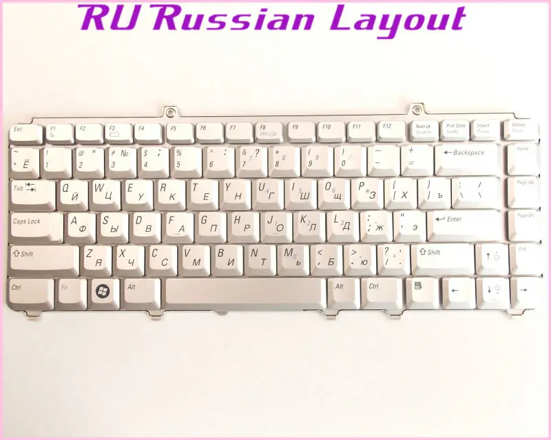 Русская раскладная Клавиатура для ноутбука Dell Vostro 1400 1500 500 1000 серебристая |