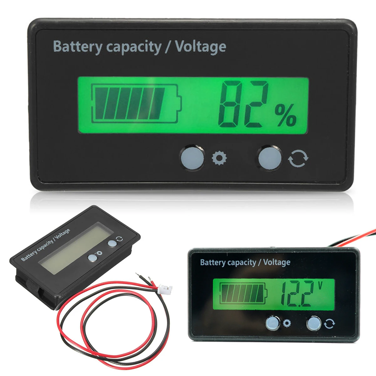

1pc Lithium Battery Capacity Indicator Voltage Tester Power Meter LCD Digital Voltmeter for 12V/24V/36V/48V Acid Lead Mayitr
