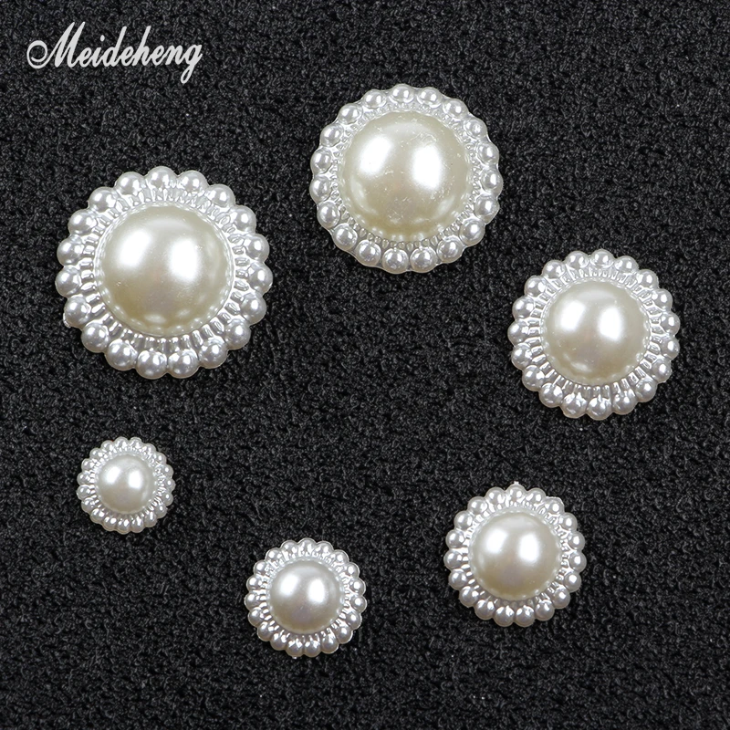 

AcryIic mitation Pearl SunFlower Beads for Jewelry Making Accessory For Needlework Wedding Dress Costume DIY Craft