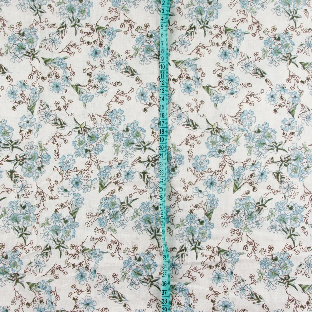 Стеганая Ткань винтажная синяя с цветочным принтом 100% хлопок 0 5 м ширина 156 см|cotton