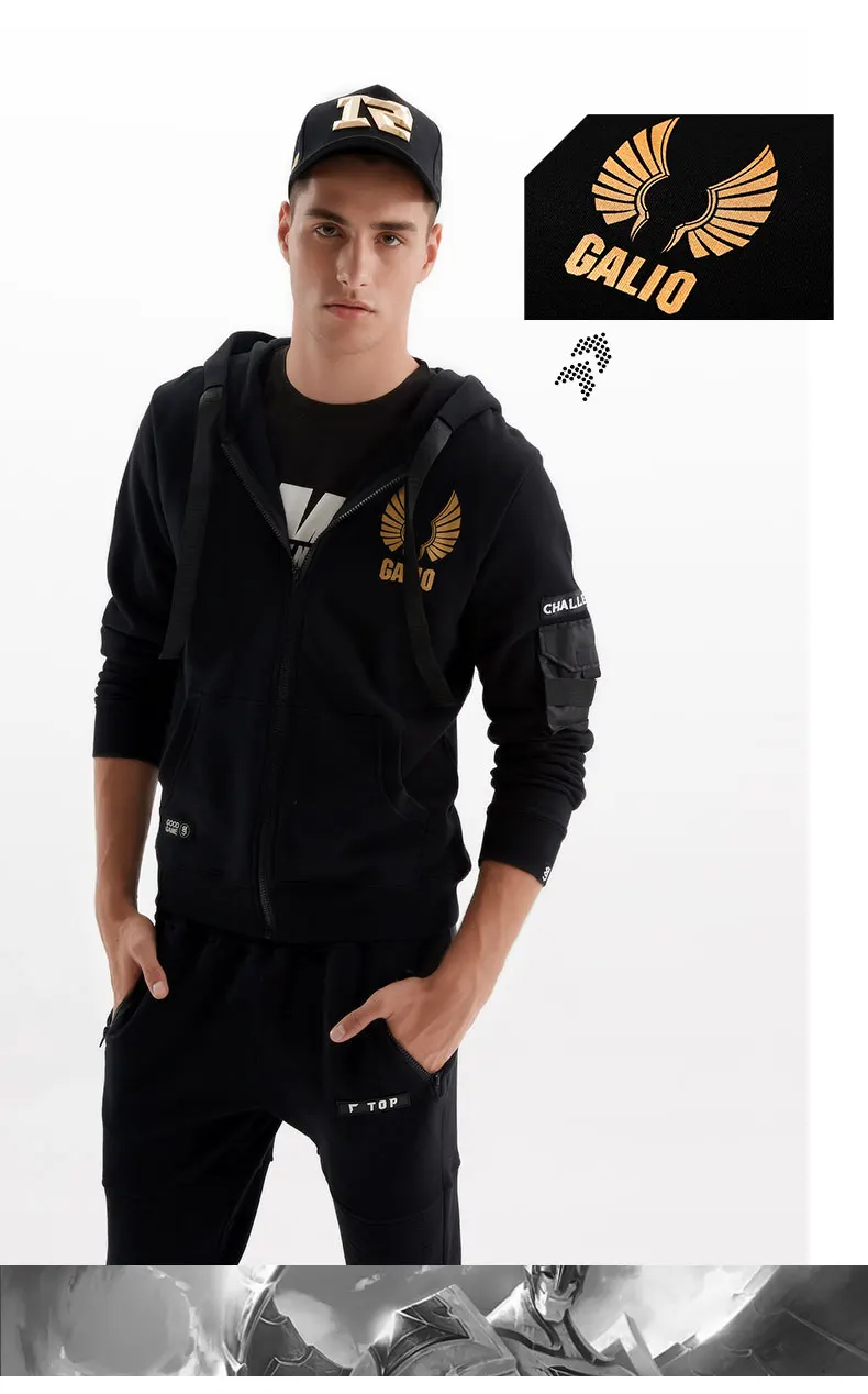 TEE7 GG серия best king sneaking assassin night running sports edition kai ying Мужской Хлопковый жилет на молнии с капюшоном модные толстовки с капюшоном