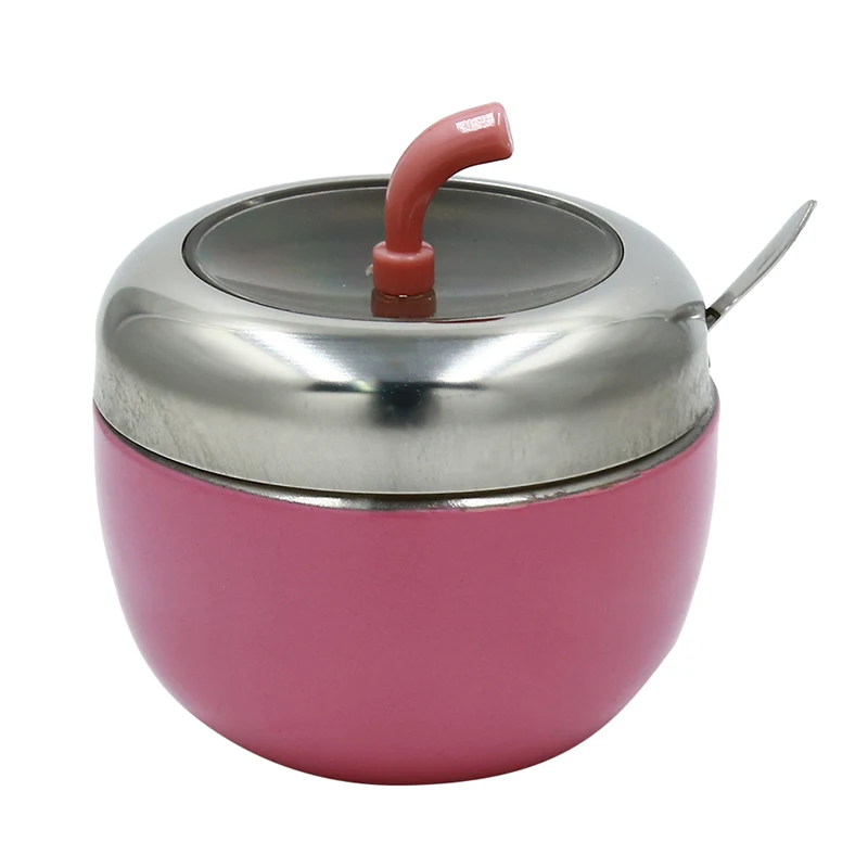 Нержавеющая сталь в форме яблока сахарная чаша приправа банка для специй