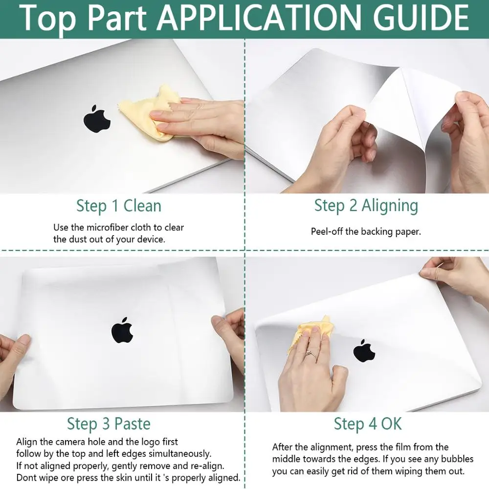 Стикер для ноутбука Batianda серебристый совместимый с новым MacBook Pro Touch Bar Air Retina 13 15 16